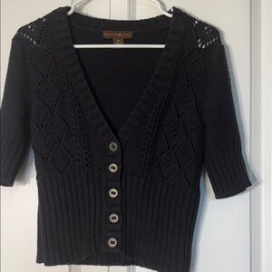 Bandolino Black Button-Up Cardigan
